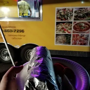 Late night burrito (hard rice very disappointing)