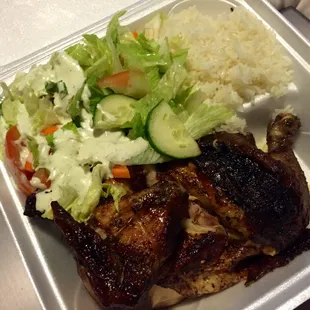Half chicken meal keep it simple and tasty!