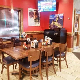 A small portion of the dining room area.