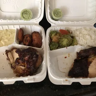 1/4 Peruvian Chicken with two sides