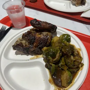 quarter chicken (white meat) and side of brussel sprouts