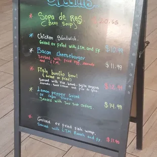 menu