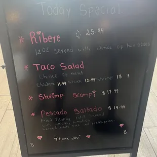 menu
