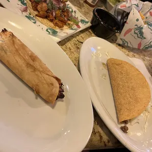 Al pastor, taquito, crunchy taco