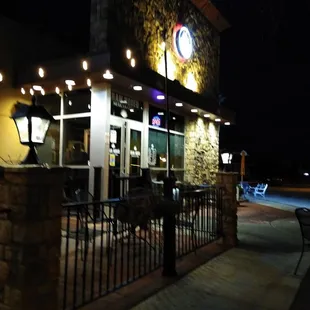 outside of restaurant at night
