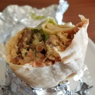 Bacon breakfast burrito