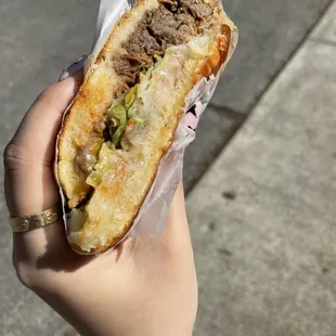 Got the birria torta, it was BANGING! Family business currently located in the parking lot of Grocery Outlet. Highly recommend