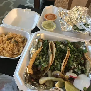a variety of mexican food