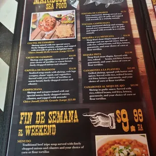 Updated menu