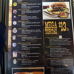 menu