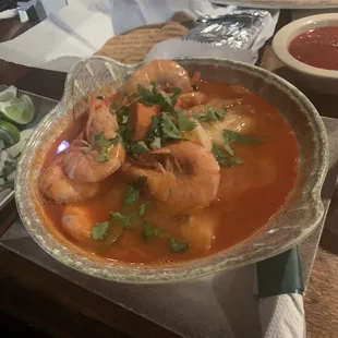 Fish and shrimp caldo