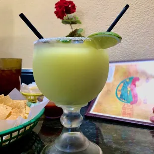 Large frozen margarita.