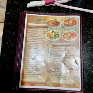 The last page of the menu.