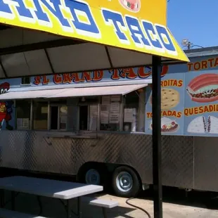 a food truck parked in a parking lot