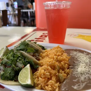 a plate of mexican food