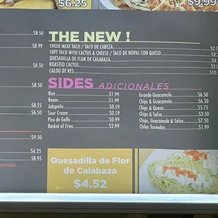 Cheek, brain, and cactus tacos - NEW menu offerings!