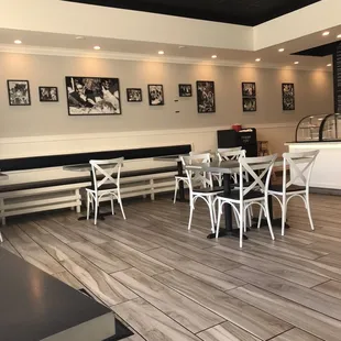 the dining area of the restaurant