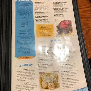 a menu for a mexican restaurant