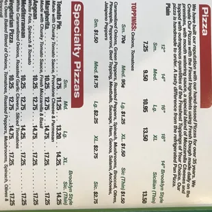 menu