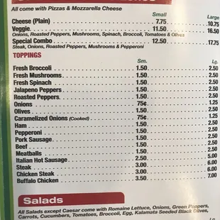 menu