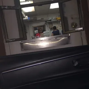 The pickup window! Food made fresh to order.