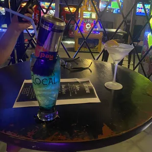 a glass of soda on a table