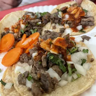 two tacos on a plate
