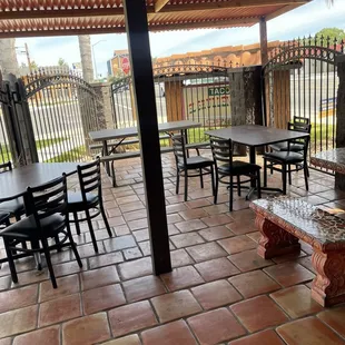 Outdoor seating.