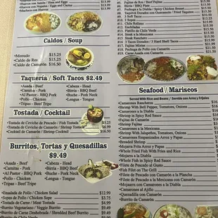menu