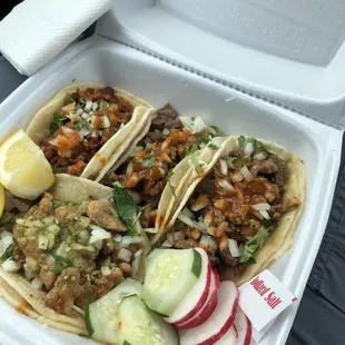 a variety of tacos