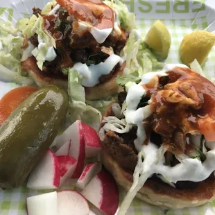 Try one of our tasty sopes with your favorite choice of meat.
