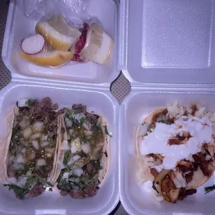carne asada and al pastor tacos
