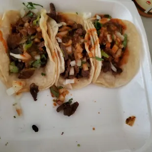 three taco shells