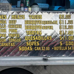 menu