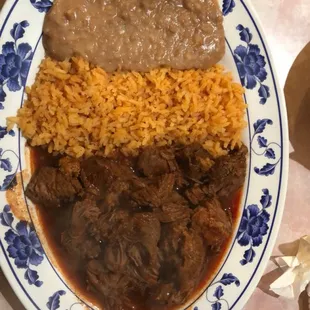 Barbecoa with beans and rice.. DELICIOUS!!!