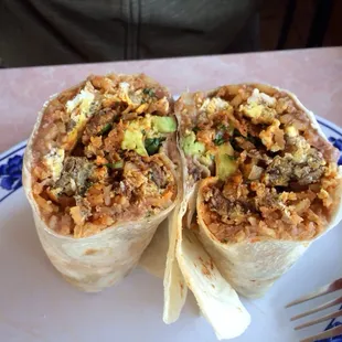 Steak, egg, and avocado breakfast burrito $6