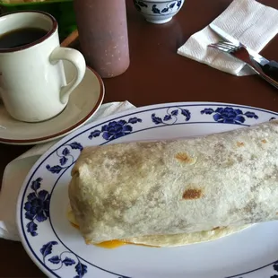 A masterpiece breakfast burrito