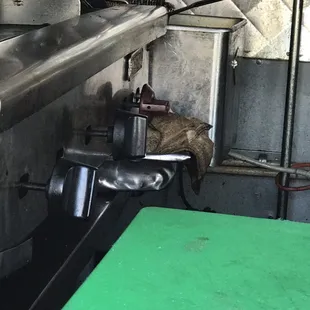 Notice the FILTHY cloth used near grill &amp; fryer!