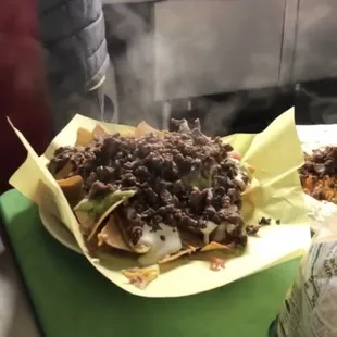 Massive carne asada nachos