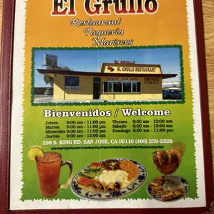 the menu