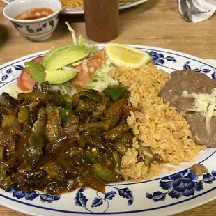 a plate of mexican food