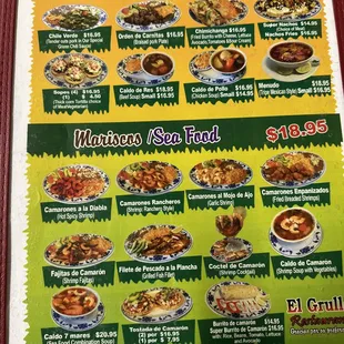 the menu