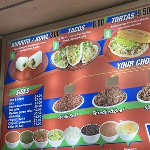 a menu for a mexican restaurant