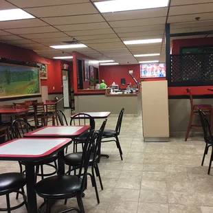 the inside of a restaurant