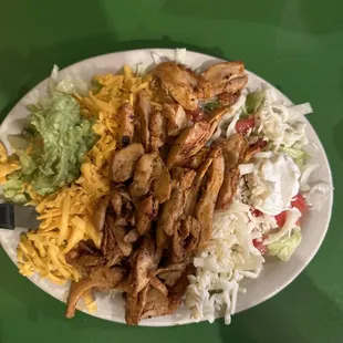 Taco Salad w/Chicken Fajitas (still on the new menu)