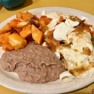 Chilaquiles Zacatecanos plate. A little spicy and a lot delicious.