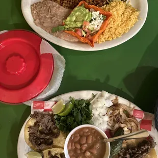 Having a Street Taco Plate Al Pastor w/cebolla y cilantro and a Al Pastor plate