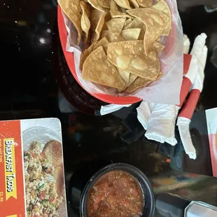 Freshly made and salsa