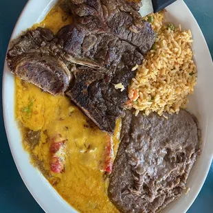 #2 steak and enchilada plate