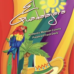 a colorful parrot with a mexican hat